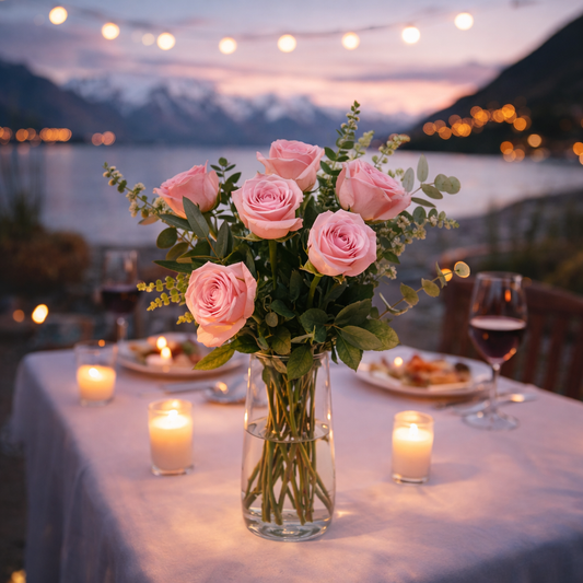 Half Dozen Pink Roses