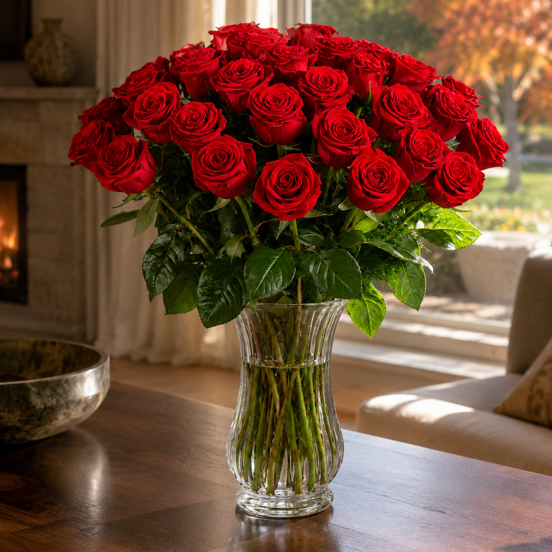 Two Dozen Long Stem Red Roses