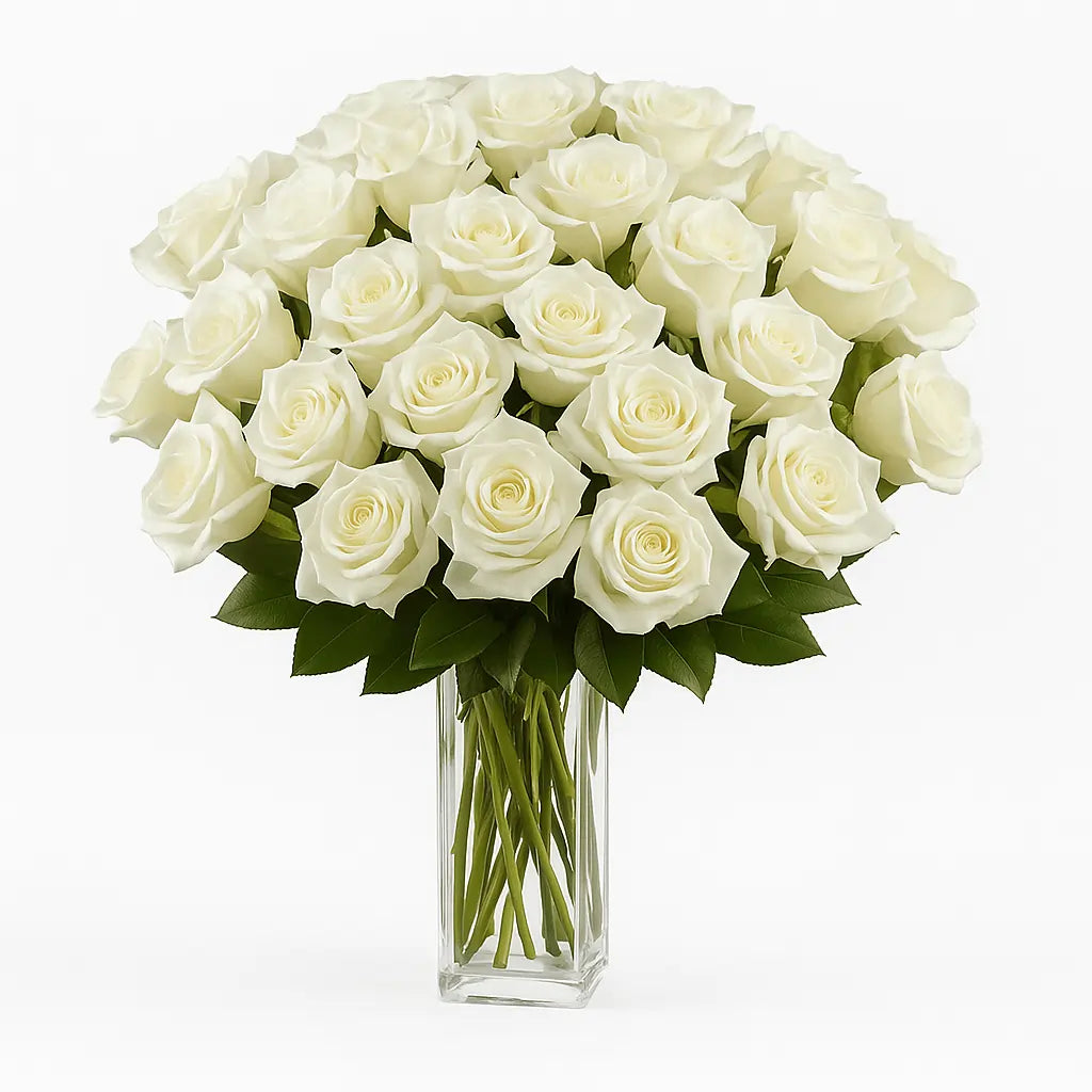 Three Dozen Long Stemmed White Roses
