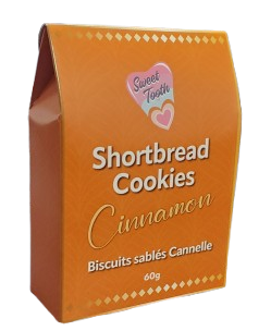 Box of cinnamon shortbread cookies.