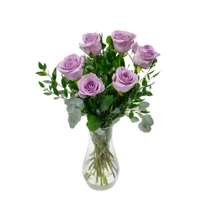 Half Dozen Lavender Roses