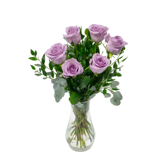 Half Dozen Lavender Roses