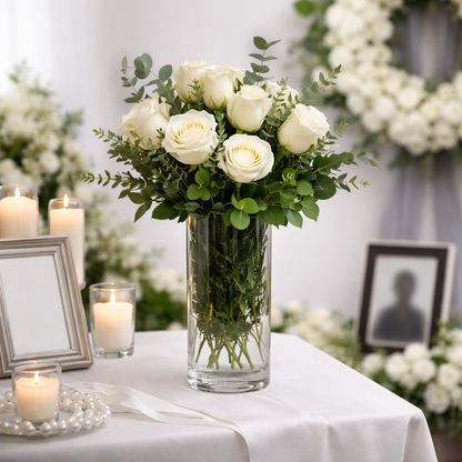 Half Dozen White Roses