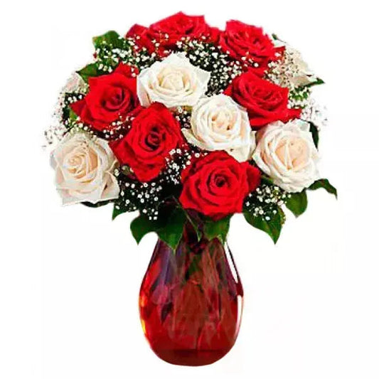 red and white roses
