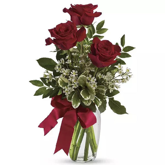 three red roses