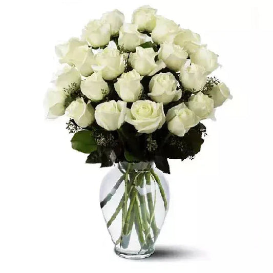 white rose bouquet